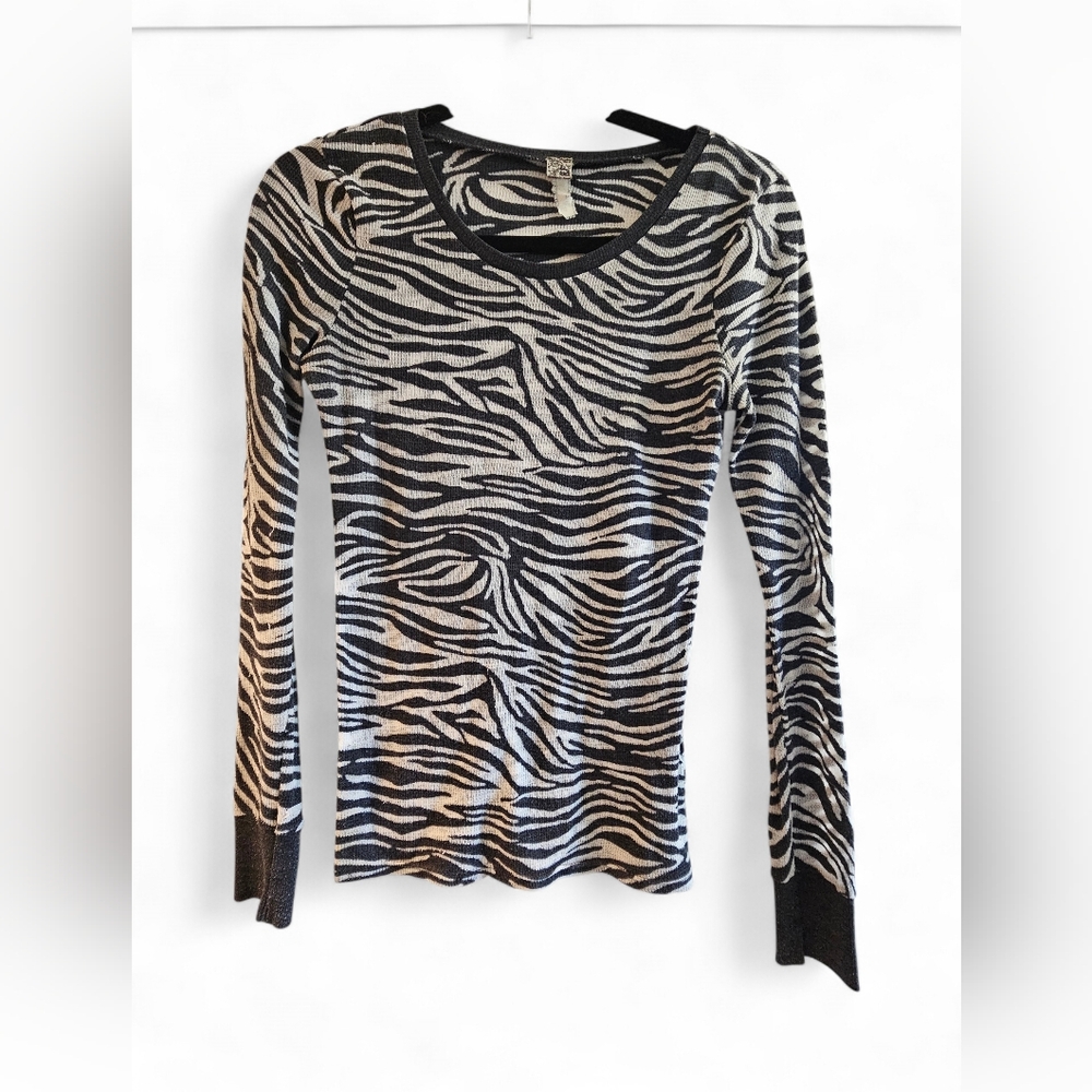 Zebra Print Long Sleeve Top